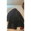 Image 3 : Mens Black Faux Fur Coat with Double-Breasted Button Closure