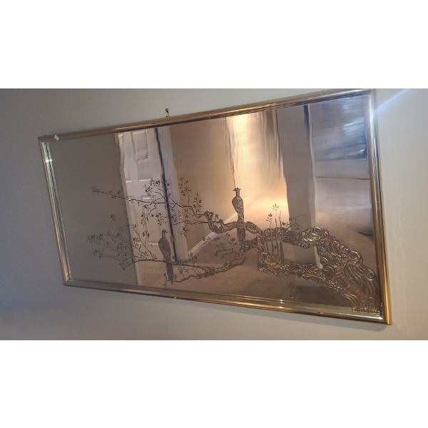 Decorative Mirror w/ Peacock Design 49 X 26