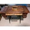 Image 1 : Singer Treadle Sewing Machine JA079300 in Wooden Cabinet 34 w, 31 h, 16 d