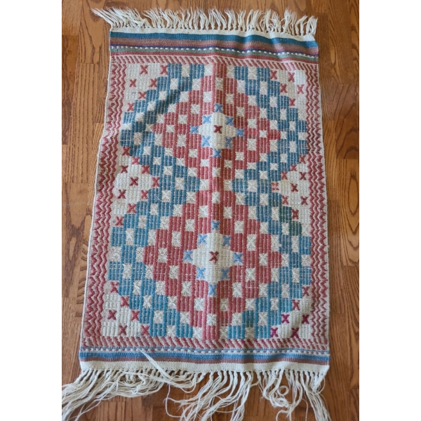 Gorgeous Small Blue/Red Rug - 34x23