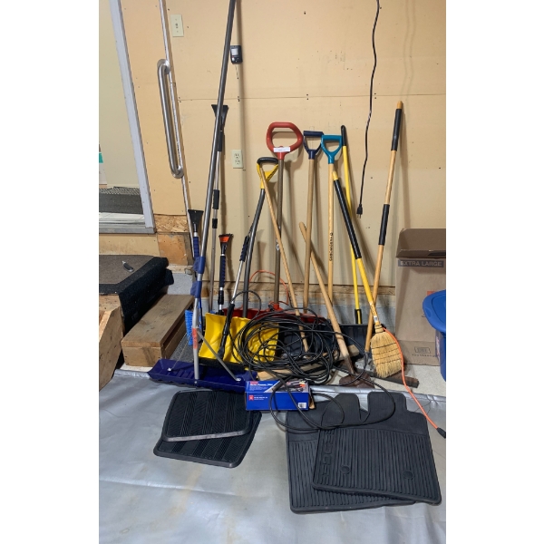 Yard and Cleaning Tools with Bon-aire Auto Power Vac and Car Mats