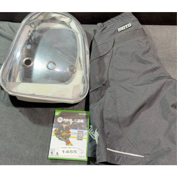 Moto Shorts, Clear Backpack, and NHL 25 Xbox Game