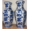 Image 1 : Pair of Navy Florals Vases 15T