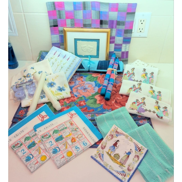 Table Accessories - Place Matts Embroidered Cloth Napkins Candlesticks Tea Towls & More