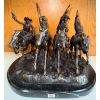 Image 5 : Remington "Coming Through The Rye"Bronze Statue On Marble Base 12W x 11T