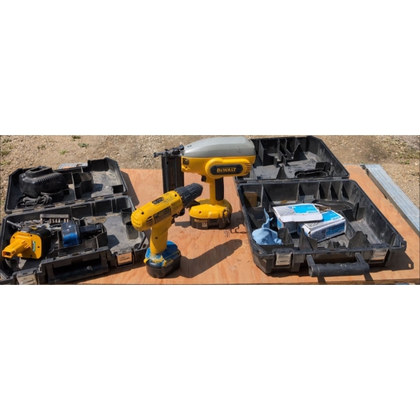 DeWalt DW907 Cordless Drill/Driver 12V, DeWalt DC608 Brad Nailer