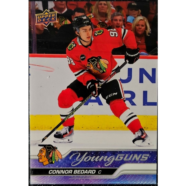 Connor Bedard Chicago Blackhawks Rookie Card - 2023-24 Upper Deck Series 2 Young Guns #451
