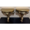 Image 2 : French Golden Gilt Ceramic Wheat Wall Shelves 8"Tall