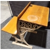 Image 1 : Grand Rapids Seating Co. Folding Seat Childs Desk with Ornate Cast Iron Frame