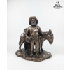 Image 1 :  Bronze-Colored Sculpture Titled "Prospector & Horse" By Artist Julian Bayres. 15 Inches In Height  