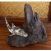 Image 2 : Nautical Themed Clock w/ Glass Shark Figurine & More
