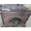 Image 2 : Antique Pied Selle Aubergine Colour Multi-Fuel Cast Iron French Stove. 21 w, 21 h, 12 d