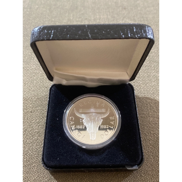 1982 Canadian Regina Centennial Silver Dollar With Certificate of Authenticity