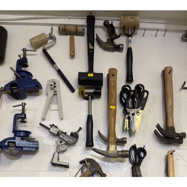 Handheld Manual Tool Collection - Axes Hammers Chisels Pliers & More