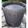 Image 5 : Modern Wicker Chaise Loungers ft/ Adjustable Back & Body Cushions w/ 2 Glass Top Tables