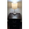 Image 1 : Dark Wood Side Table w/ Pull Chord Table Lamp 22x16x26