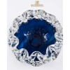 Image 4 : Art Glass Bowl Blue Glass Interior With A Clear, Bronze Bust Of Figure Tibetan-Style Buddha Figurine