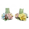 Image 4 : Capodimonte Porcelain Flower Basket Centrepiece and Candleholders
