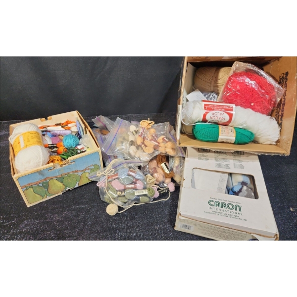 Project Central! - Various Embroidery Floss, Yarns, Plastic Canvas " Snow Wolf" Kit