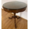 Image 1 : Round Wooden Pedestal Table with Glass Top