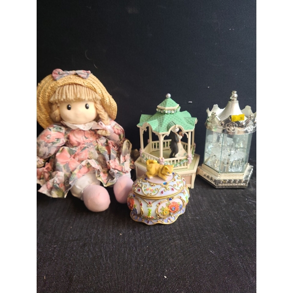 Assorted Tabletop Decor Including Doll 12 T 