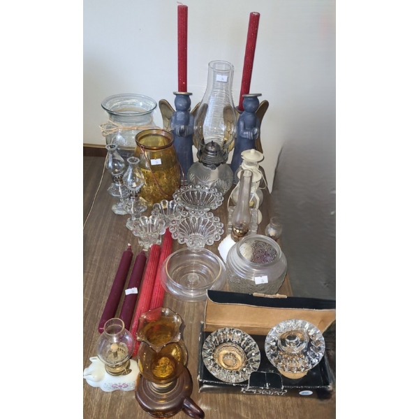 Oil Lamps: Tallest 13 T, Angel Candle Holders, Candles