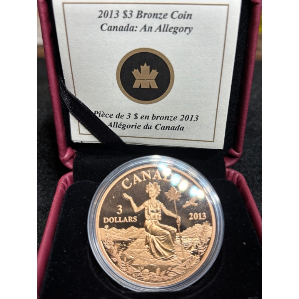 2013 $3 Canada: An Allegory - Bronze Coin RCM Beautiful Coin 
