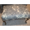 Image 3 : Accent Chair w/ "Jungle" Upholstery 26 W, 21 D, 34 T and Footstool 16 W, 12 D, 9 T