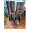 Image 1 : 2 Barn Wood Shelves L33" W9.5" D4" With 3 ceramic Apples 