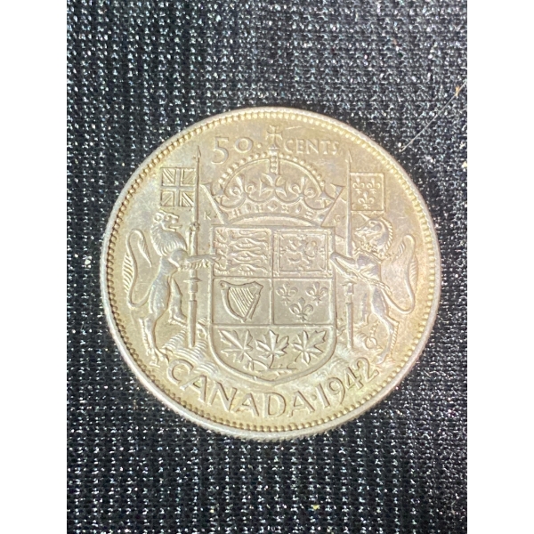 1942 Canadian 50-Cent Coin Featuring George VI