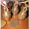 Image 2 : Vintage Brass Thai Temple Bells w/ Leaf Shaped Clappers 