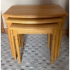 Image 1 : Lovely Set of 3 Wooden Nesting Tables - 22W, 20T 