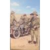 Image 3 : Soldiers w/ Motorcycle Scouting, Artist: Volstad, 13 x 18 Print Framed Under Glass 