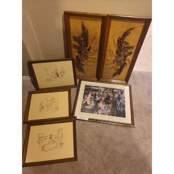 Prints & Natural Floral Decor.  Renoir Print 22 w 18 h