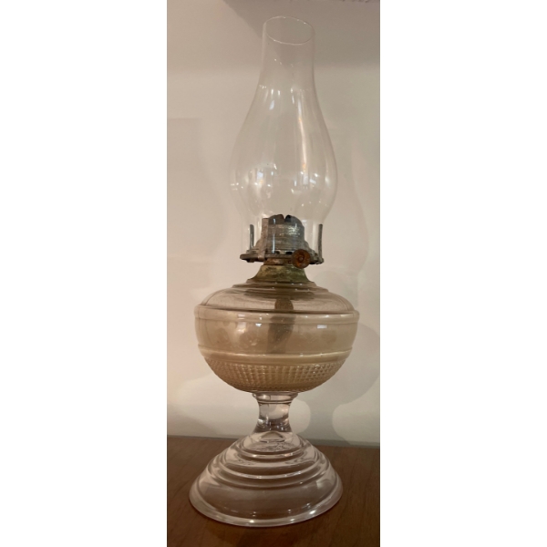 Antique Hurricane Style Oil Lamp Lantern - Clear Glass 16.5T