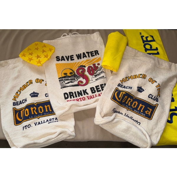 Collectable Corona & Sol Cloth Napsaks w/ Jello Shot Mould & Bar Towels