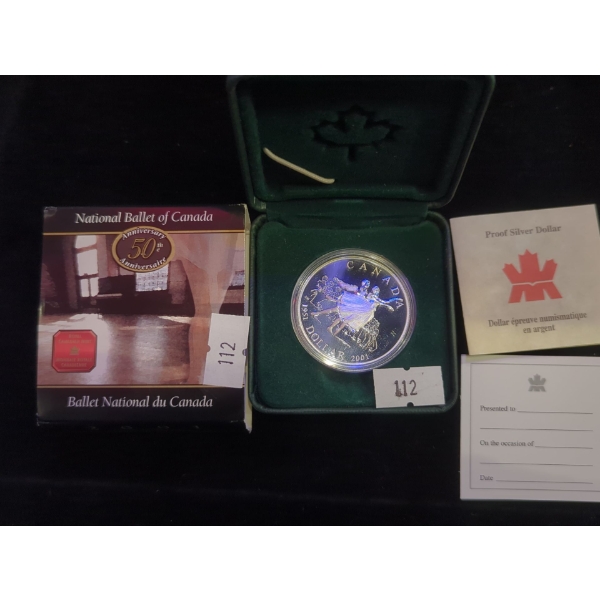 RCM 2001 The National Ballet of Canada Celebrating 50 Years Sterling Silver 9.25 Proof Dollar 25.17g