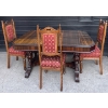 Image 1 : Basset Furniture Co. Colonial Revival Walnut Dining Room Furniture- Dining Table, Three Chairs  