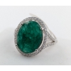 Image 2 :  Silver Emerald gemstone Ring 6.4 ct Certified ($13,025 Appraisal)