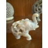 Image 3 : Intricately Carved Soapstone Elephants From India 'Jali' Style (5L) w/ Round Carving 