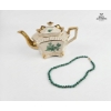Image 1 : Vintage Arthur Wood Teapot From England , Vintage-Style Necklace Green Malachite Beads.
