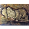 Image 6 : Framed Metallic Art Pieces Feature Wildlife Designs Including Bison And Moose 16''*13'' INCHES.