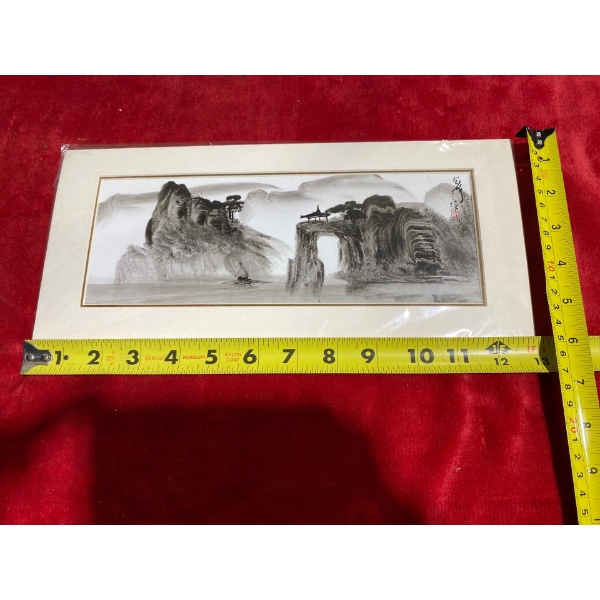  Ink Wash Painting (1.5" x 3.75" Inches Before Frame)