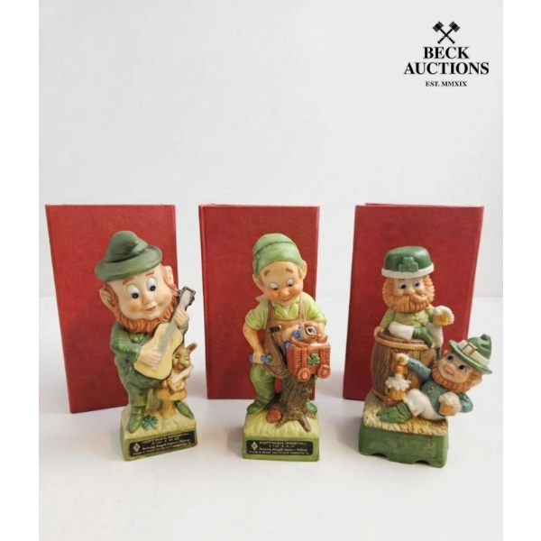 Vintage Hoffman Distilling Company Mr. Lucky series leprechaun Porcelain Whiskey Decanter 1970s