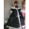 Image 2 : Porcelain Doll w Rose Dress on Stand & Porcelain Doll w Navy and Silver Coat