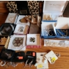 Image 1 : Boxed Giftware: Purse Mirror, Butterfly Box, Guess Necklace, Jewelry Sets, Pins- Some New Earrings 