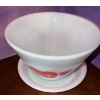 Image 2 : Vintage Fire King "Apples & Cherries" Milk Glass Bowl w/ Pyrex Pie Plate Splsh Proof