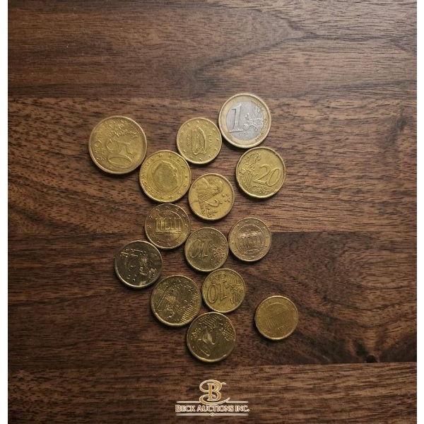 Euro Coins: Various Denominations and Countries