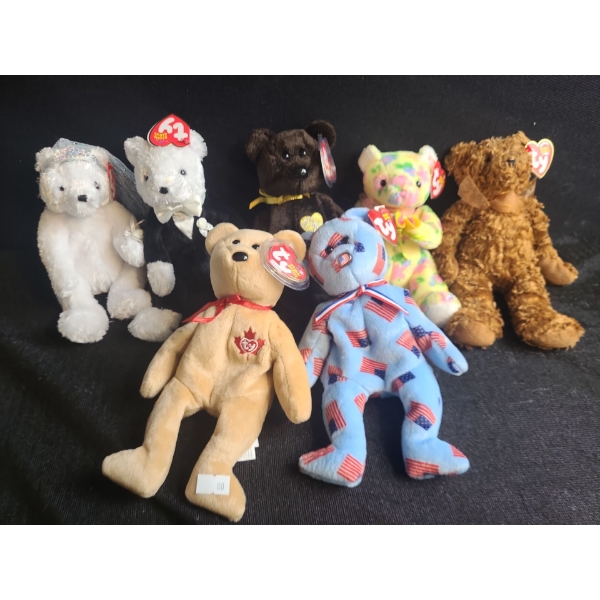 Beanie Babies- Assorted Including: Wedding: Bride and Groom, True, Union and More!