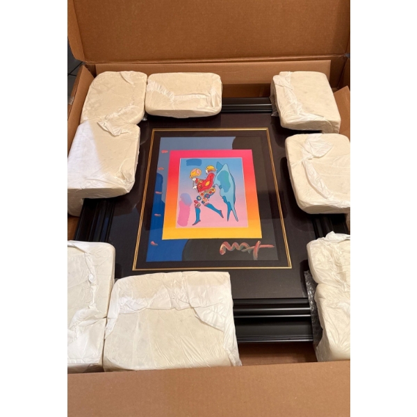 Peter Max "Tip Toe Floating On Blends"- Psychedelic Pop Art Sense of Weightlessness 17x13"Tall)